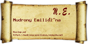 Mudrony Emiliána névjegykártya